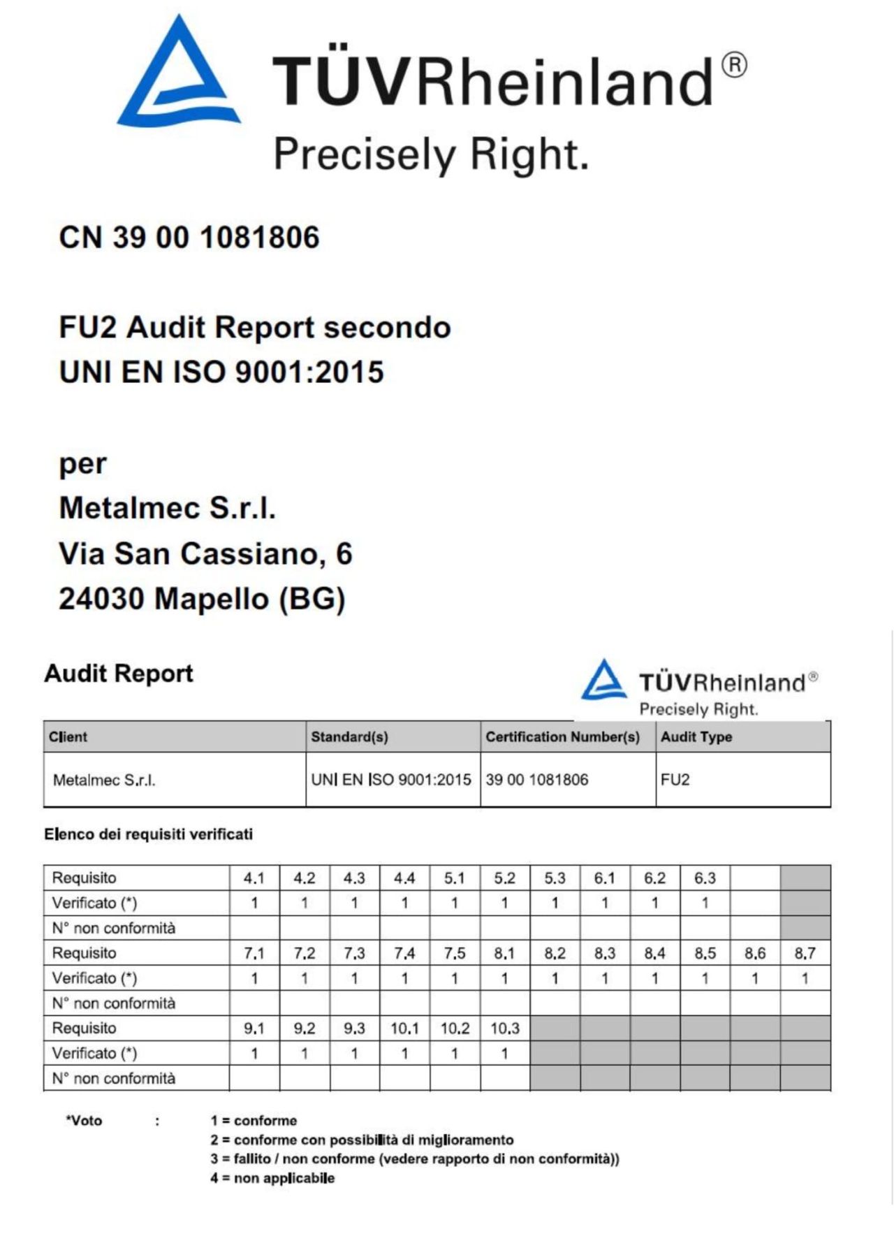  ZERTIFIZIERUNG DES QUALITÄTSMANAGEMENT-SYSTEMS 